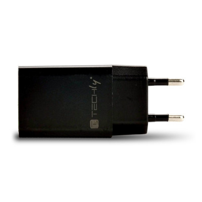 Techly Caricatore Alimentatore USB-A da Muro 5V 2.4A per Smartphone o Tablet