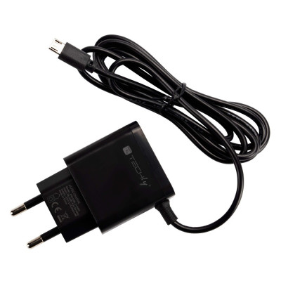 Techly Caricabatterie Alimentatore Micro USB 5V 2.1A per Smartphone Tablet Nero