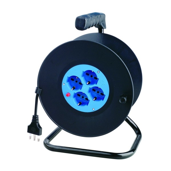 Techly Avvolgicavo 4 prese bipasso/schuko 25 mt (IPW-AVV-25)