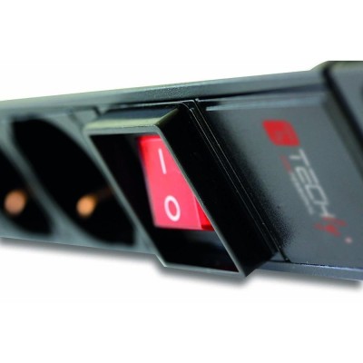 Techly I-CASE STRIP-81U unità di distribuzione dell'energia (PDU) 8 presa(e) AC 1U Nero, Rosso