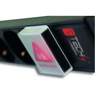 Techly I-CASE STRIP-81U unità di distribuzione dell'energia (PDU) 8 presa(e) AC 1U Nero, Rosso