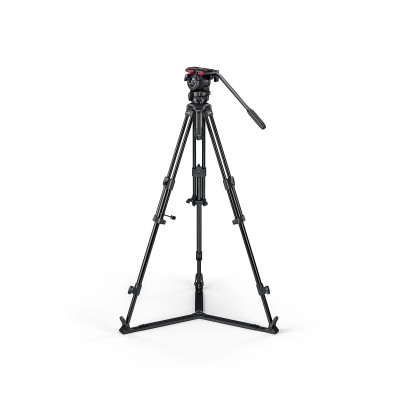 Treppiede in alluminio a 2 stadi+testa 75mm, stella a terra, carico 4 kg - 0381A