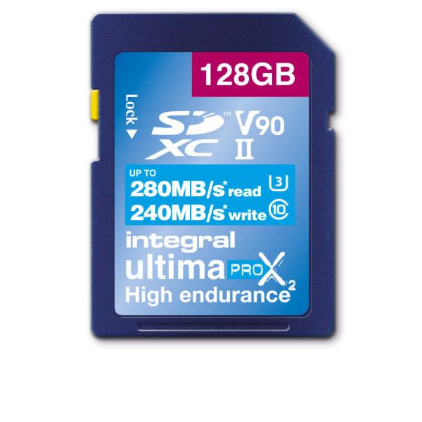 Integral 128GB SDHC/XC 280-240MB/s UHS-II V90 SD