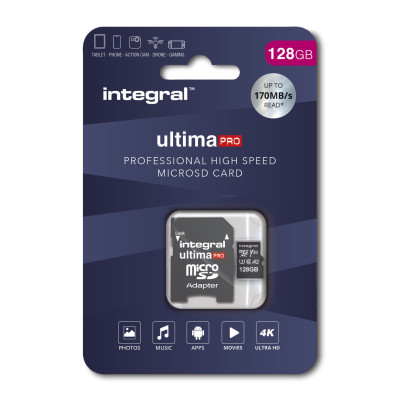 Integral 128GB MICRO SD CARD MICROSDXC UHS-1 U3 CL10 V30 A2 UP TO 170MB s READ 130MB s Write UHS-I Classe 10