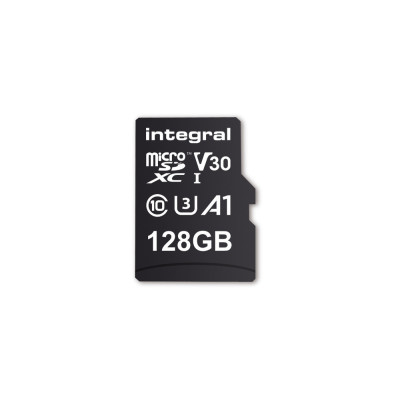 Integral INMSDX128G-100V30 128GB MICRO SD CARD MICROSDXC UHS-1 U3 CL10 V30 A1 UP TO 100MBS READ 45MBS WRITE MicroSD UHS-I